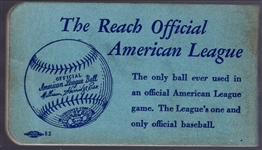 1943 Official AL MLB Schedule- Compliments of the Cleveland Indians