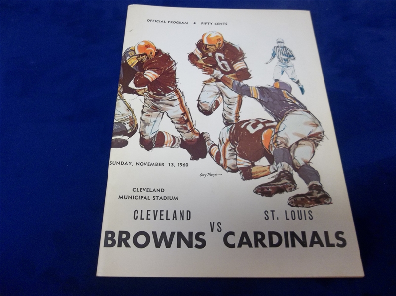 November 13, 1960 St. Louis Cardinals @ Cleveland Browns NFL Program