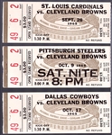 1965 Cleveland Browns NFL Home Ticket Stubs- 3 Diff.