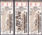 1965 Cleveland Browns NFL Home Ticket Stubs- 3 Diff.