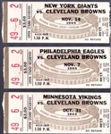 1965 Cleveland Browns NFL Home Ticket Stubs- 3 Diff.