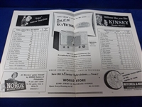 February 19, 1949 Providence Reds @ Philadelphia Rockets AHL Program