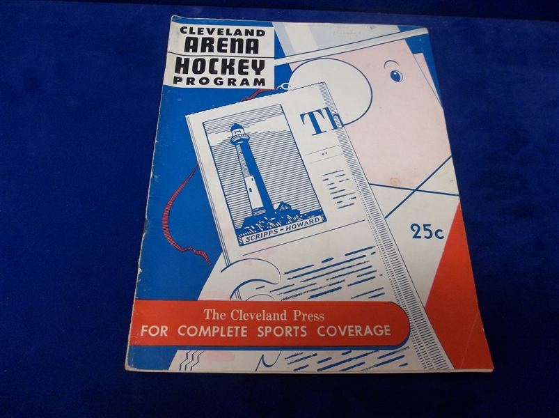 1950-51 Hershey Bears @ Cleveland Barons AHL Program