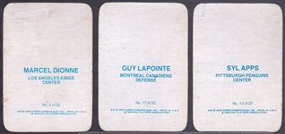 1976-77 Topps Hockey “Glossy Inserts”- 3 Diff. Wrong Backs