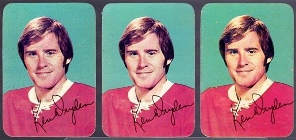 1976-77 Topps Hockey “Glossy Inserts” #5 Ken Dryden- 3 Cards