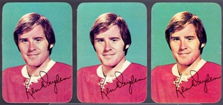 1976-77 Topps Hockey “Glossy Inserts” #5 Ken Dryden- 3 Cards