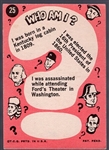 1967 Topps “Who Am I” Non-Sports #25 Abraham Lincoln