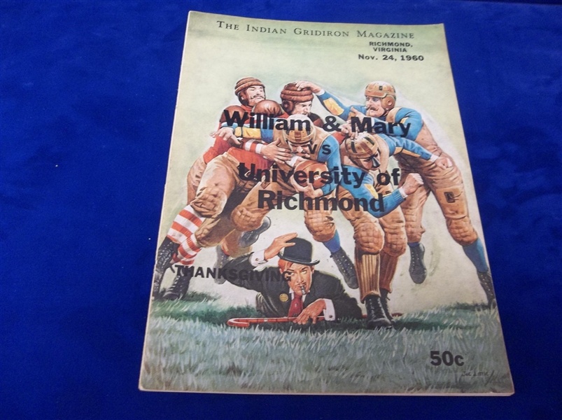 November 24, 1960 William & Mary @ University of Richmond NCAA Ftbl. Program