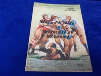 November 24, 1960 William & Mary @ University of Richmond NCAA Ftbl. Program