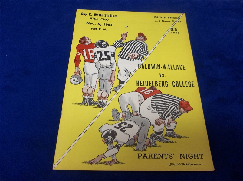 November 6, 1965 Heidelberg College @ Baldwin-Wallace NCAA Small School Ftbl. Program
