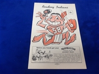 1958 Allentown Red Sox @ Reading Indians MiLB Eastern League Program/ Scorecard