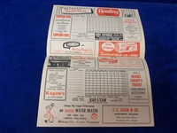 1958 Allentown Red Sox @ Reading Indians MiLB Eastern League Program/ Scorecard