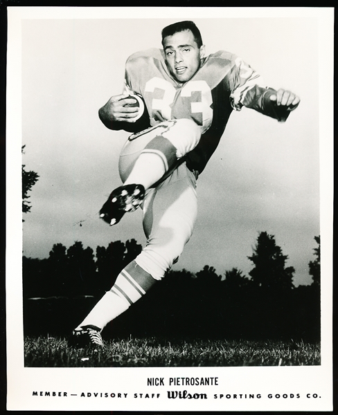 1960’s Wilson Advisory Staff Nick Pietrosante Detroit Lions NFL B/W 8” x 10” Photo