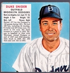 1952 Red Man Tobacco Bb- Duke Snider, Dodgers- No Tab- March expiration back.