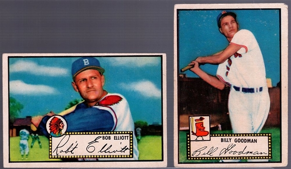 1952 Topps Baseball- 2 Diff Red Backs
