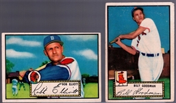 1952 Topps Baseball- 2 Diff Red Backs