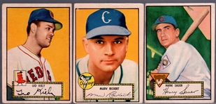 1952 Topps Baseball- 3 Diff Red Backs