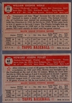 1952 Topps Baseball- 2 Diff Red Backs