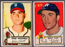 1952 Topps Baseball- 2 Diff