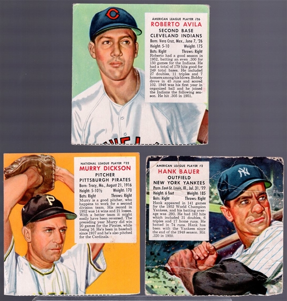 1953 Red Man Tobacco Bb- 3 Diff- No Tabs- March expiration backs