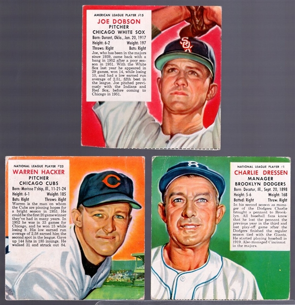 1953 Red Man Tobacco Bb- 3 Diff- No Tabs- March expiration backs