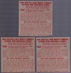 1953 Red Man Tobacco Bb- 3 Diff- No Tabs- March expiration backs