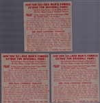 1953 Red Man Tobacco Bb- 3 Diff- No Tabs- March expiration backs