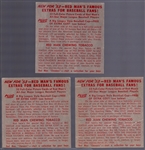 1953 Red Man Tobacco Bb- 3 Diff- No Tabs- March expiration backs