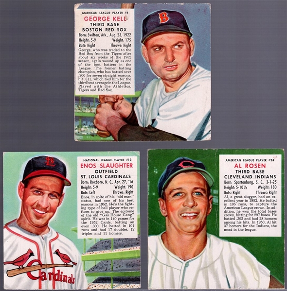 1953 Red Man Tobacco Bb- 3 Diff- No Tabs- May expiration backs.