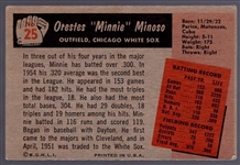 1955 Bowman Baseball- #25 Minnie Minoso, White Sox