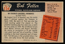 1955 Bowman Baseball- #134 Bob Feller, Cleveland