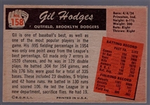 1955 Bowman Baseball- #158 Gil Hodges, Dodgers