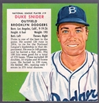 1955 Red Man Tobacco Bb- No Tab- NL #19 Duke Snider, Dodgers