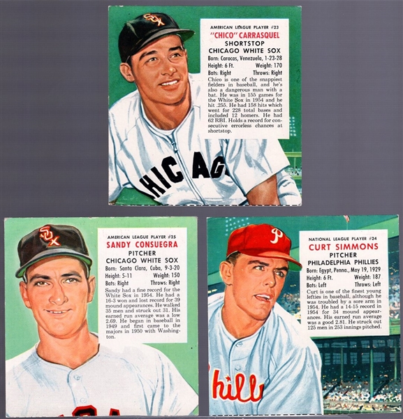1955 Red Man Tobacco Bb- No Tabs- 3 Diff