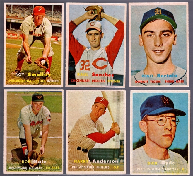 1957 Topps Baseball- 6 Diff