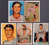 1957 Topps Bb- 5 Diff Semi Hi#’s