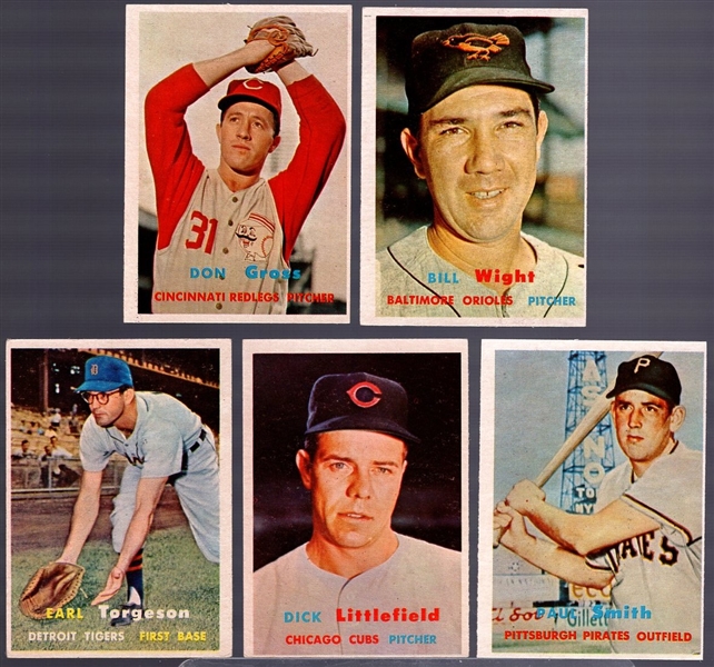 1957 Topps Bb- 5 Diff Semi Hi#’s
