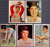 1957 Topps Bb- 5 Diff Semi Hi#’s