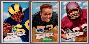 1952 Bowman Large Football- 3 Diff