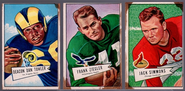1952 Bowman Large Football- 3 Diff