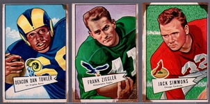 1952 Bowman Large Football- 3 Diff
