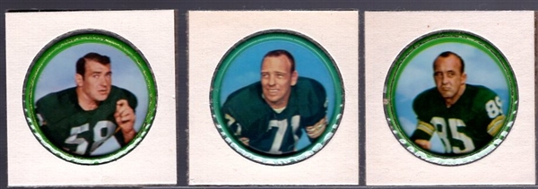 1962-63 Salada Football Metal Coins- 3 Diff Packers