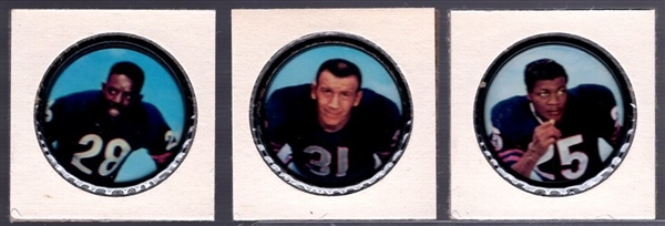 1962-63 Salada Football Metal Coins- 3 Diff Bears