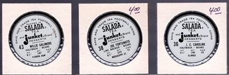 1962-63 Salada Football Metal Coins- 3 Diff Bears