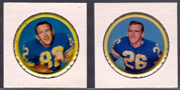 1962-63 Salada Football Meta Coins- 2 Diff Rams