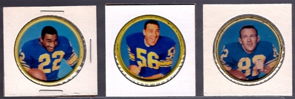1962-63 Salada Football Metal Coins- 3 Diff Rams
