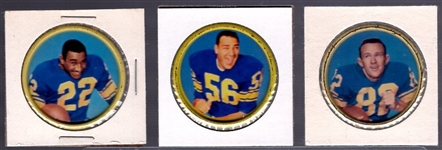 1962-63 Salada Football Metal Coins- 3 Diff Rams