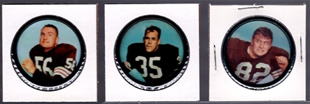 1962-63 Salada Football Metal Coins- 3 Diff Browns