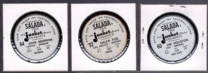 1962-63 Salada Football Metal Coins- 3 Diff Browns