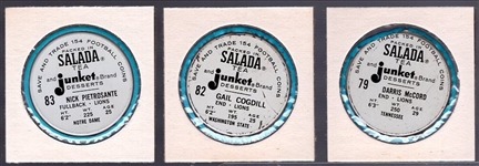1962-63 Salada Football Metal Coins- 3 Diff Detroit Lions